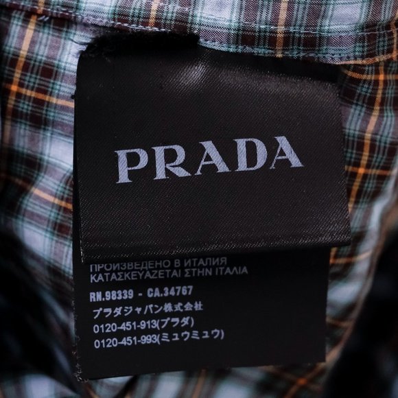 Prada Blue Checkered Cotton Shirt - Picture 9 of 14